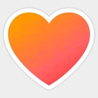 Orange to Coral Subtle Geometric Gradient Heart. Sticker